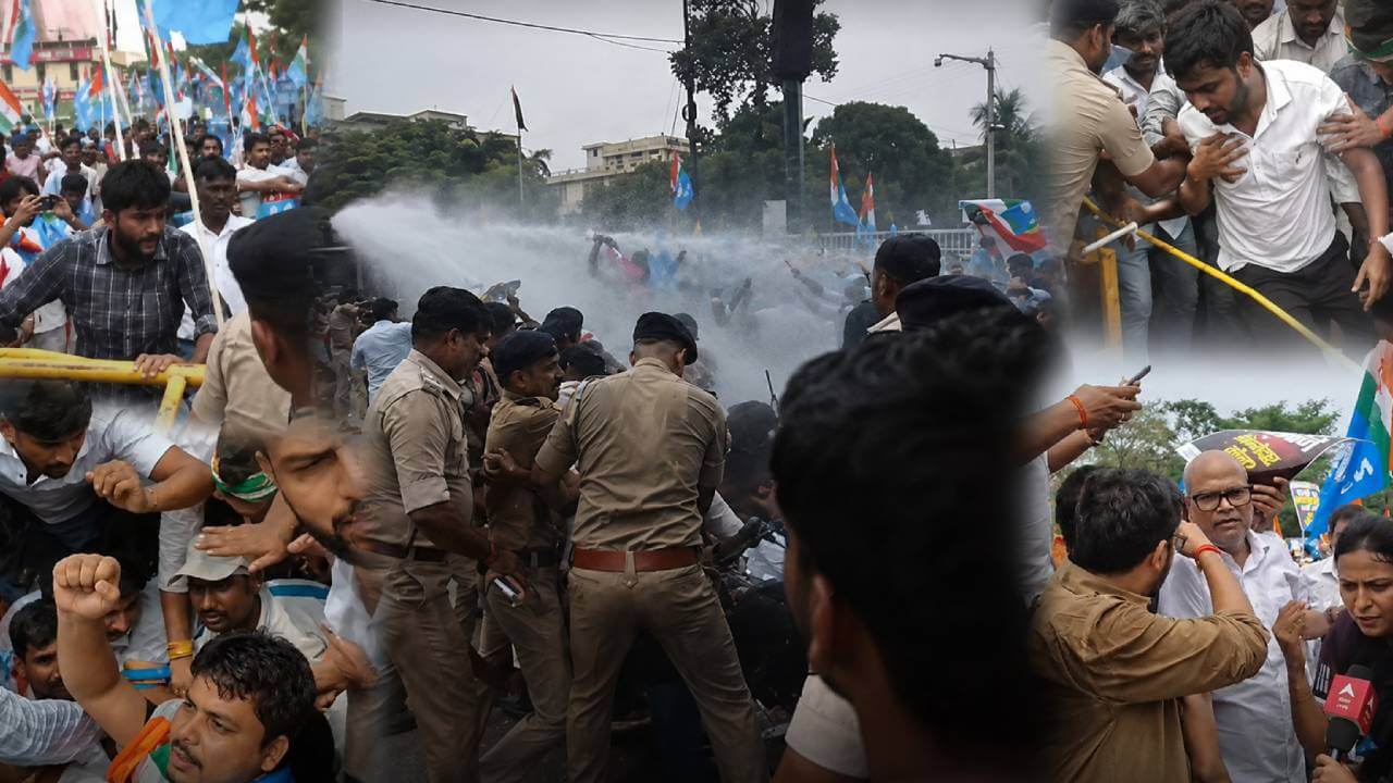 पटना: सीएम आवास घेरने निकले छात्रों पर वाटर कैनन, बैरिकेडिंग तोड़ी तो पुलिस ने किया एक्शन