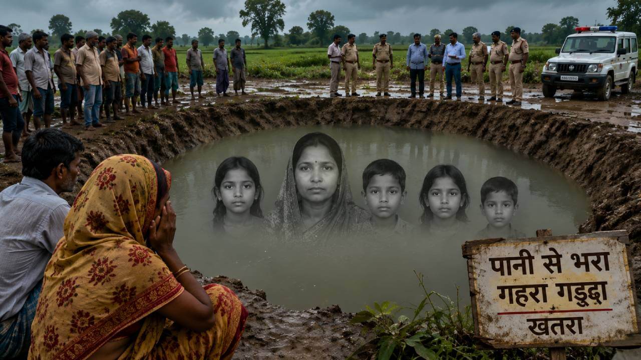 पूर्वी चंपारण: घर से निकली मां और 4 बच्चे फिर नहीं लौटे: सुबह गड्ढे में मिले पांचों के शव